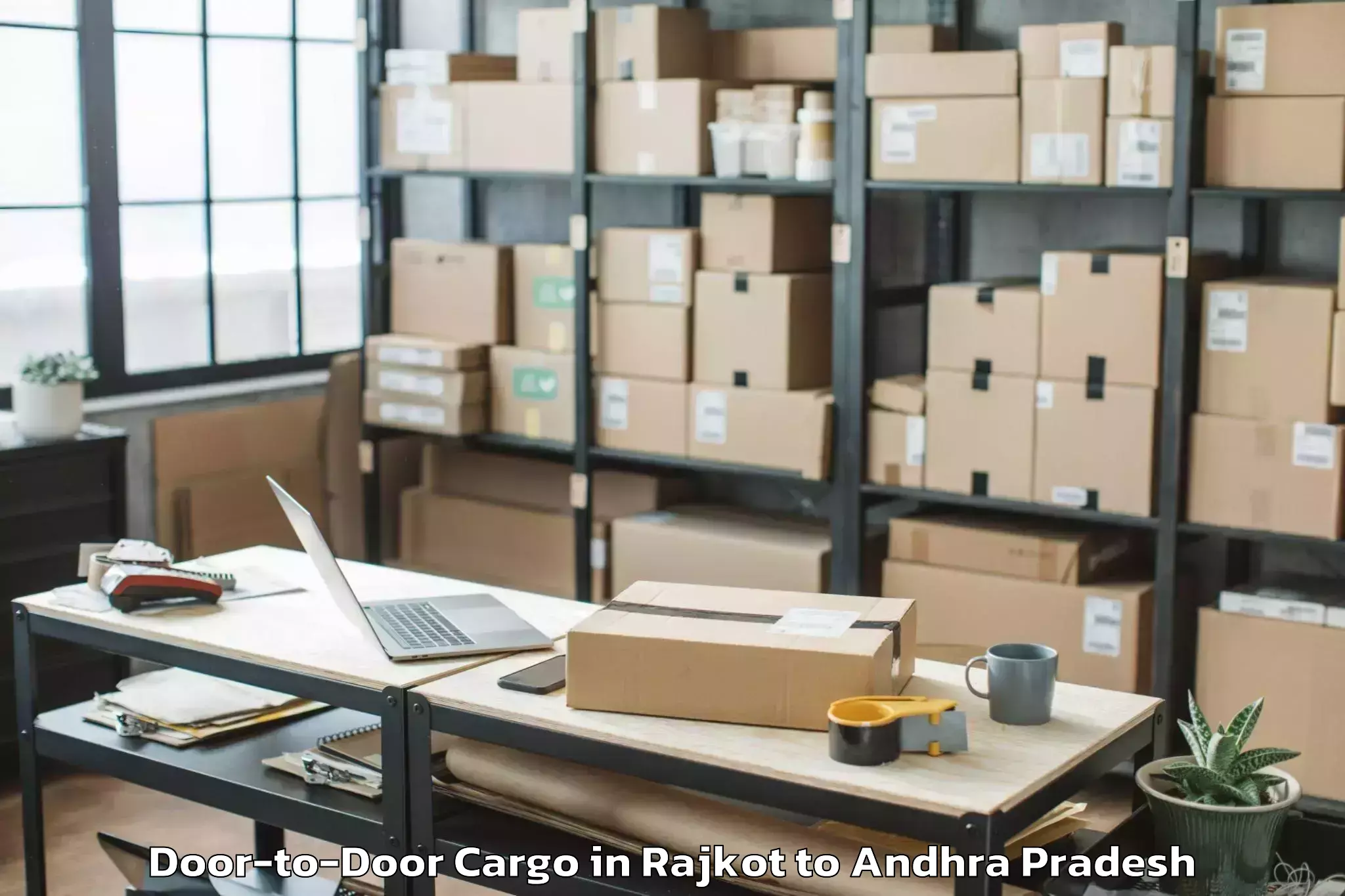 Trusted Rajkot to Akasahebpeta Door To Door Cargo